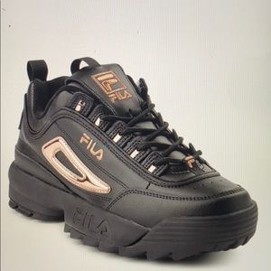FILA Black and Rose Gold Chunky sneaker